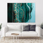 Fluid Art Marmor Wanddekoration Leinwanddruck Abstrakt Extra Große Wandkunst Gemälde Multi Panel Trendy grünes Wohndekor