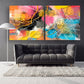 Blaue und gelbe Regenbogen-Clipart Große Wandkunst gerahmt abstrakt Moderne abstrakte Kunst Mehrteilige Leinwand Abstrakte Wandkunst Abstrakte Malerei