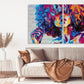 Trendy Schwarze Afrofrau Afroamerikanerin helle Wandkunst Multi Panel extra großes Leinwandbild