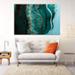 Fluid Art Marmor Wanddekoration Leinwanddruck Abstrakt Extra Große Wandkunst Gemälde Multi Panel Trendy grünes Wohndekor