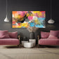 Blaue und gelbe Regenbogen-Clipart Große Wandkunst gerahmt abstrakt Moderne abstrakte Kunst Mehrteilige Leinwand Abstrakte Wandkunst Abstrakte Malerei
