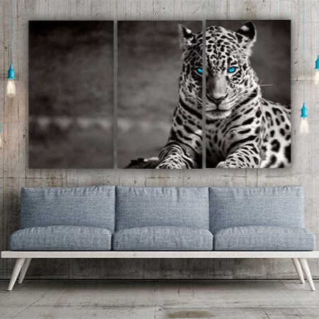 Leopard print home wall decor canvas painting Сontemporary Black and white wild animal for bedroom living room kitchen wall art