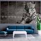 Leopardendruck, Wanddekoration auf Leinwand, zeitgenössisches Schwarz-Weiß-Wildtier für Schlafzimmer, Wohnzimmer, Küche, Wandkunst