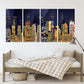 Night city Wall collage kit City at night decor Canvas painting Extra large multi panel wall art Picture frames Home wall decor picture