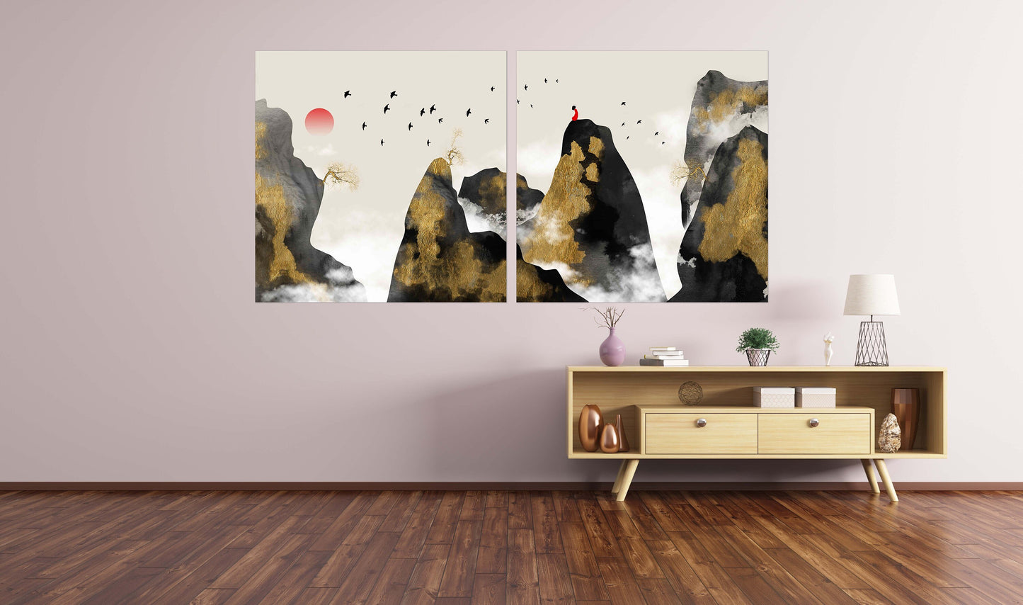 Framed wall art mountains Rocks and mountains 3 panel canvas Wall decor outdoors Mountains wall art Canvas painting