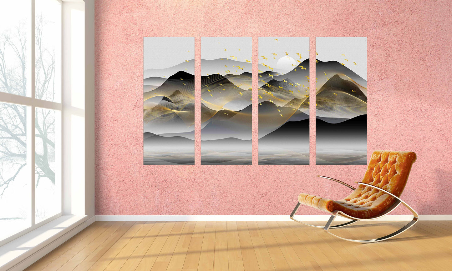 Framed wall art mountains Smoky mountains wall art Home wall decor Rocks and mountains Home wall decor 3 panel canvas