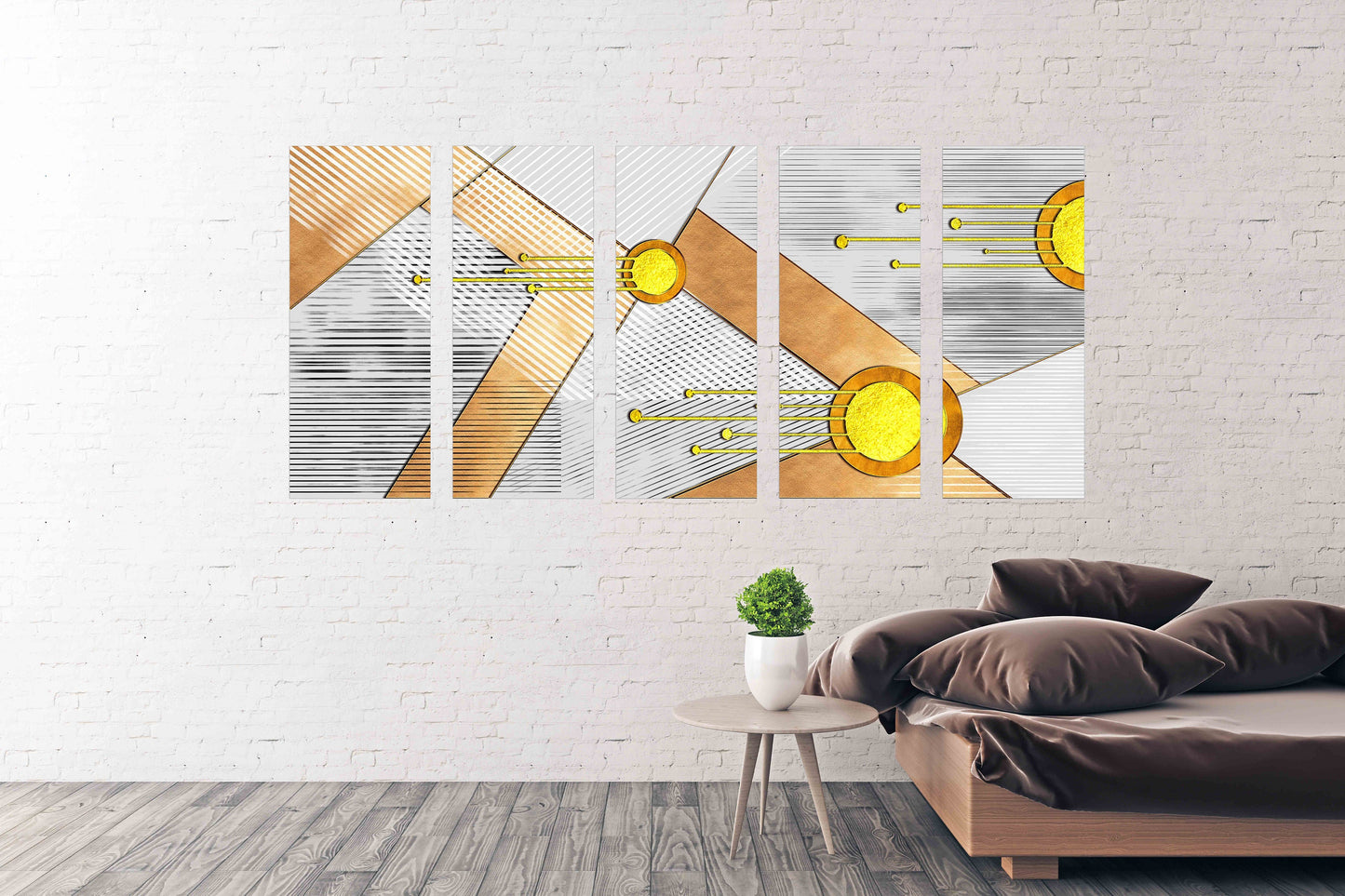 Geometric patterns Modern abstract art Wall collage kit Multi panel canvas Wall art Canvas painting Abstract wall art Home