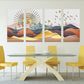 Golden sun Rocks and mountains 3 panel canvas Home wall decor Outdoors mountains wall art Canvas painting