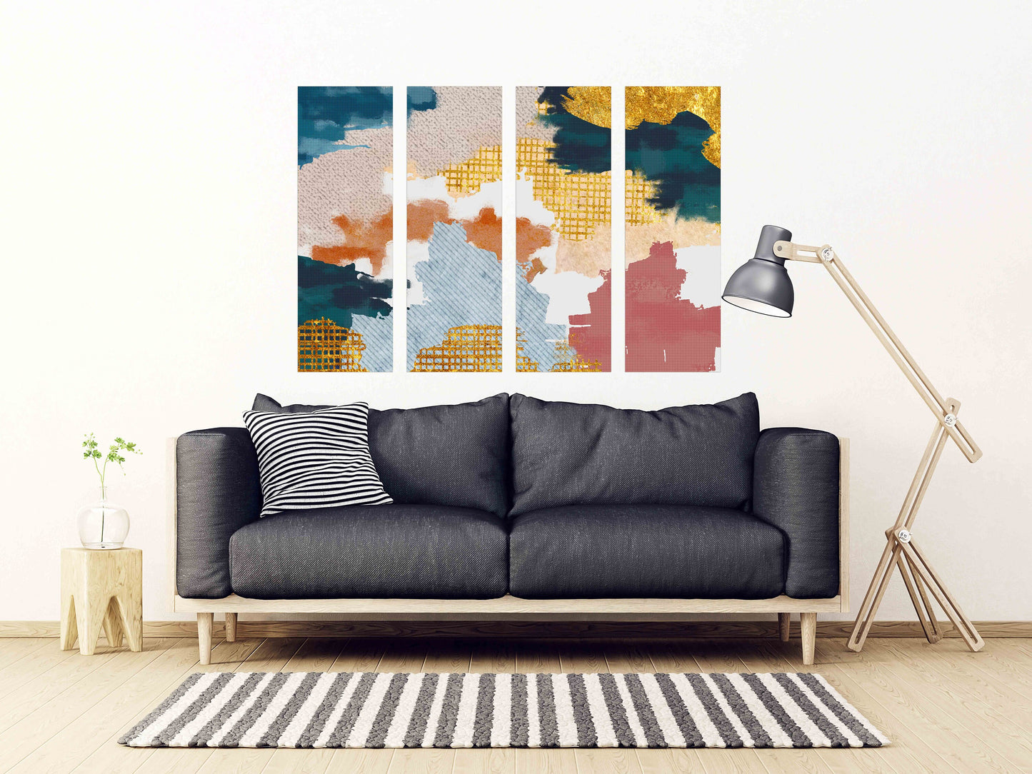 Abstract colorful painting large Modern abstract art Abstract expressionist painting Wall collage kit Abstract wall art Home wall decor