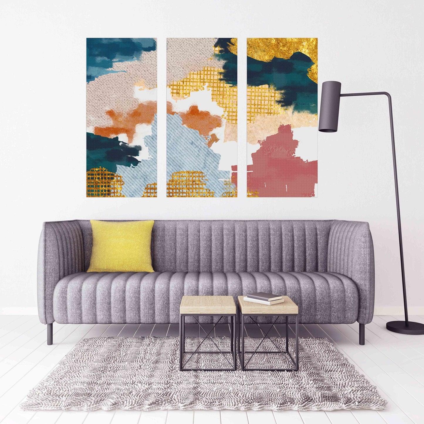 Abstract colorful painting large Modern abstract art Abstract expressionist painting Wall collage kit Abstract wall art Home wall decor