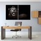 Lion art Jaws of the lion African canvas art Lion's mane Black and white art Multi panel extra large canvas art painting Home wall decor