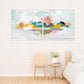 Sakura Blüten Japanische Wandkunst Leinwandgemälde Home Wanddekoration 3-teiliger Rahmen Leinwand Felsen und Berge Asiatische Wandkunst