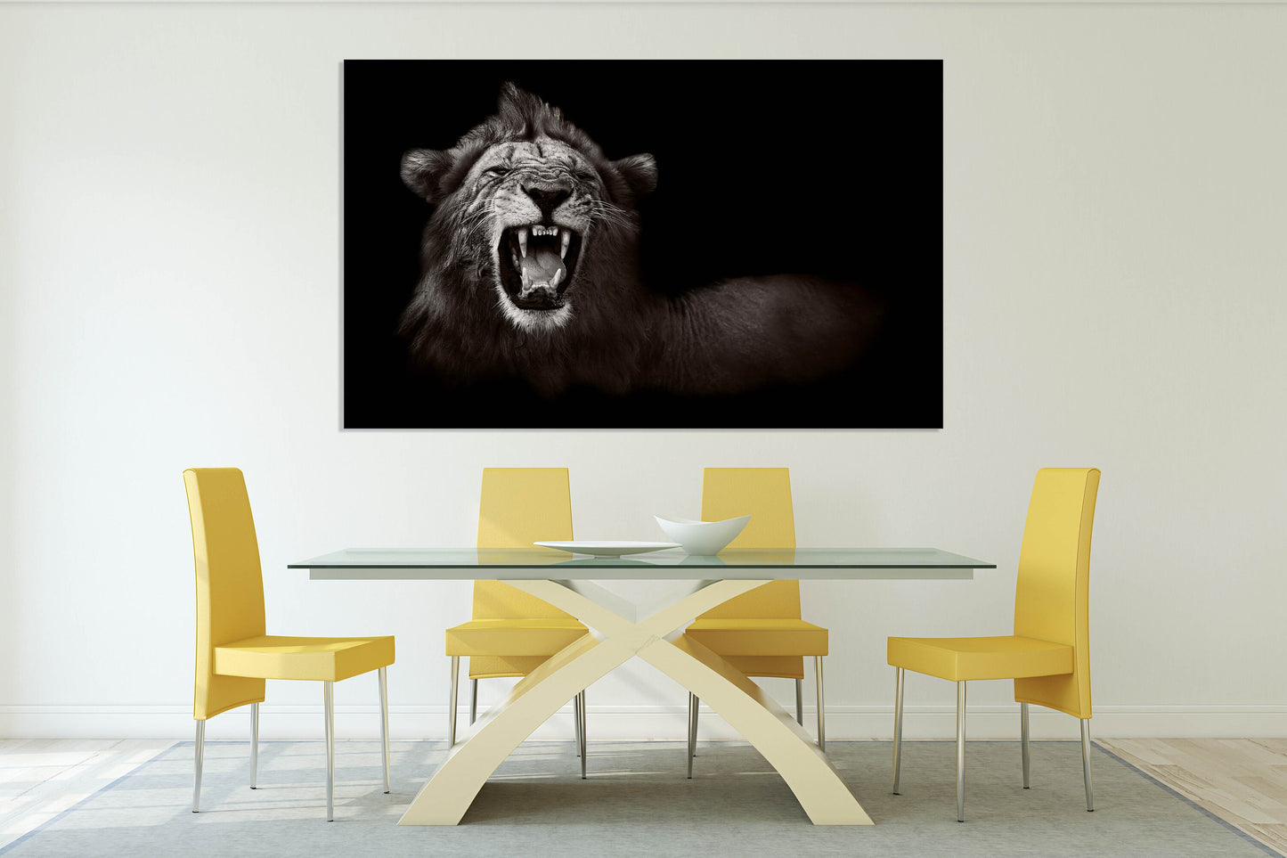 Lion art Jaws of the lion African canvas art Lion's mane Black and white art Multi panel extra large canvas art painting Home wall decor