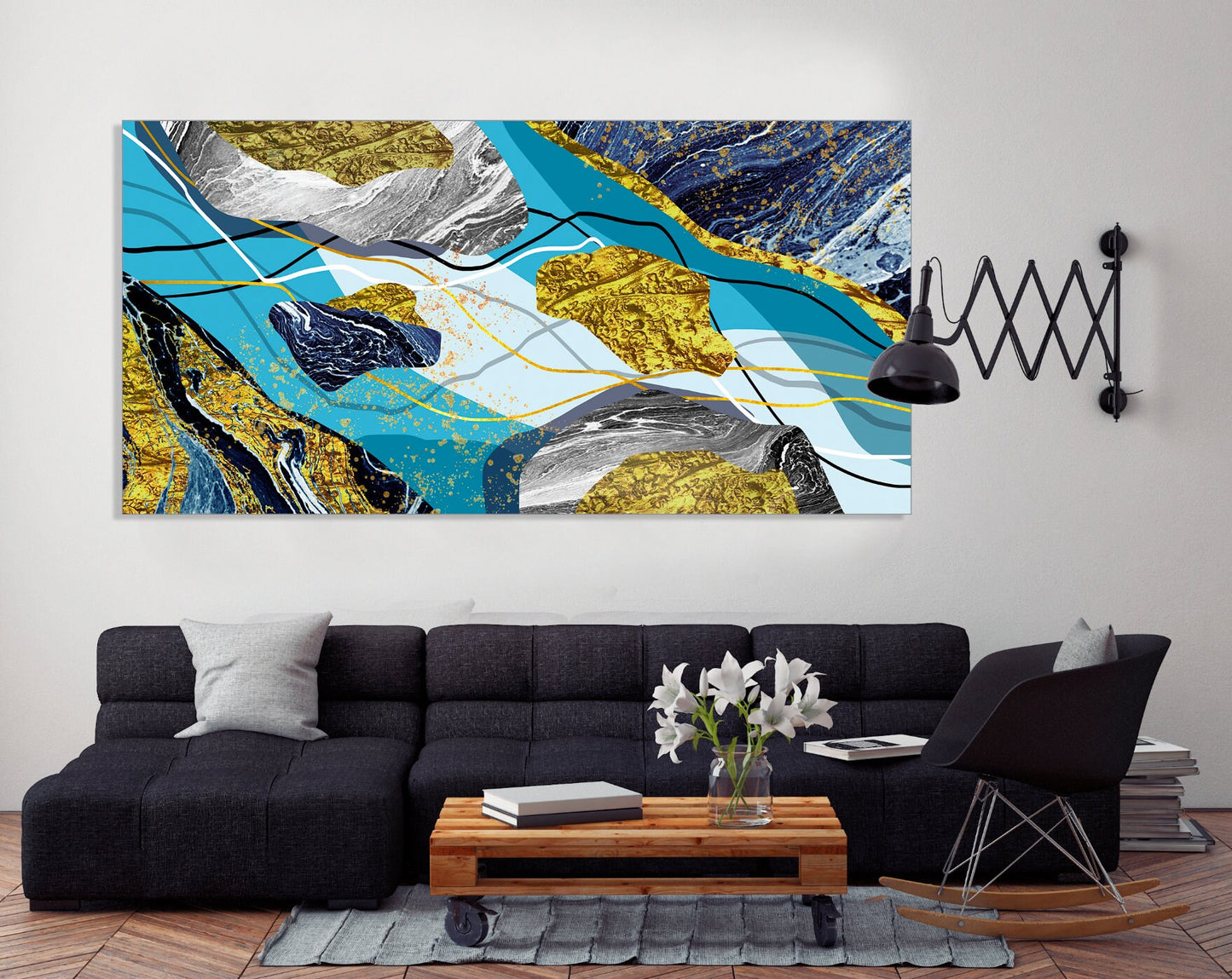 Canvas wall art Modern abstract canvas painting Bright wall art Multi panel canvas print room wall decor Extra large wall art