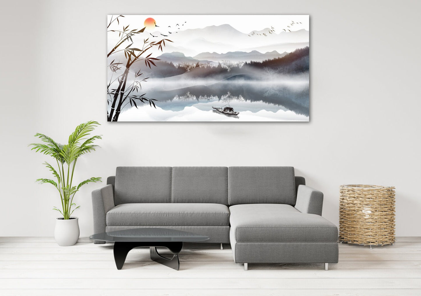 Asian framed wall art, blue ridge mountains canvas painting, rocks and mountains 3 piece frame canvas, mountains posters