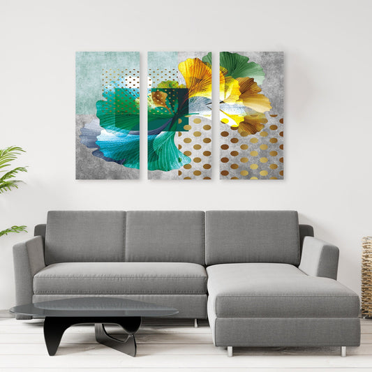 Herb prints modern abstract wall art, abstract painting, leaves wall art, geometric wall art