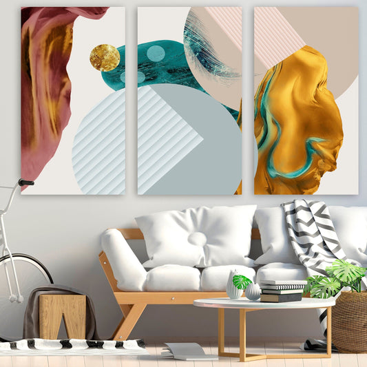 Quirky art print Abstract wall art, neutral gallery wall, trendy canvas painting, modern wall art, multi panel wall art