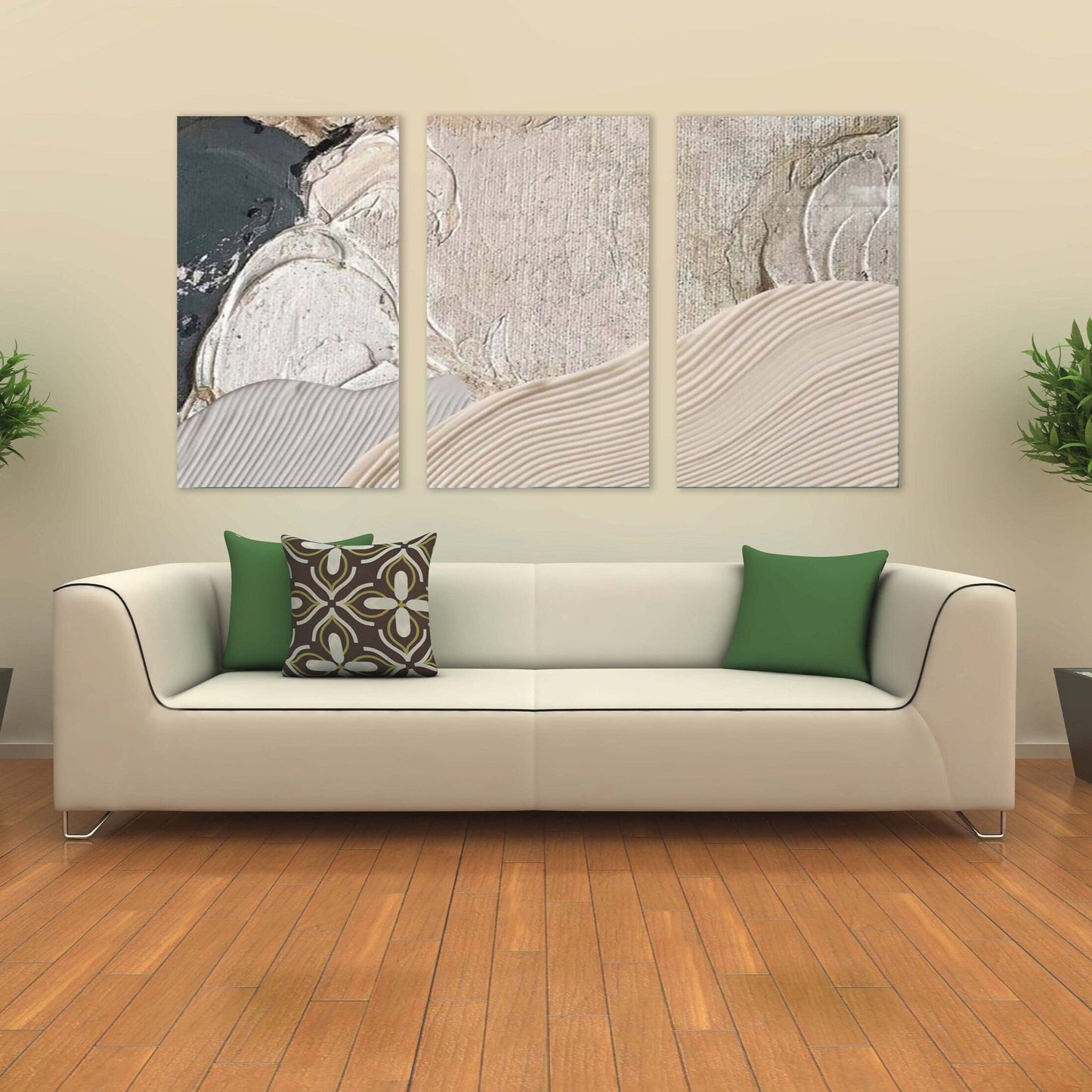 Abstract multi panel canvas print, large gray set of 3 artworks, modern wall art, conceptual bedroom artwork, picture for gift