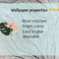 Nursery wallpaper Self adhesive mural Golden deer Home wall decor Peel and stick Giant wall mural Asian wall art Flowers wall mural prints