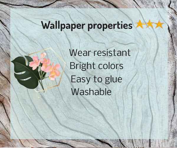 Nursery wallpaper Self adhesive mural Golden deer Home wall decor Peel and stick Giant wall mural Asian wall art Flowers wall mural prints