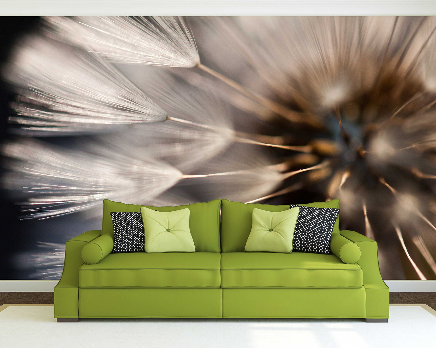 Dandelion wall art Floral wallpaper Peel and stick wallpaper Photo wallpaper Textured wallpaper Botanical removable wallpaper dark wallpaper