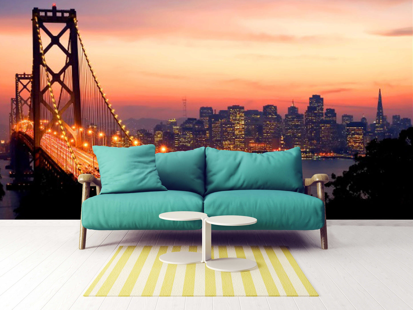 San francisco art City wall mural Vinyl wall murals mural peel and stick sunset wallpaper san francisco bridge san francisco canvas