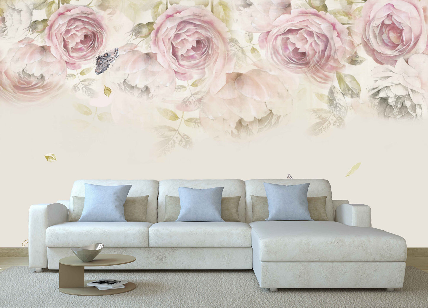 Flowers wall mural Floral Peel and stick Photo Textured adhesive wallpaper Botanical removable wallpaper wall covering