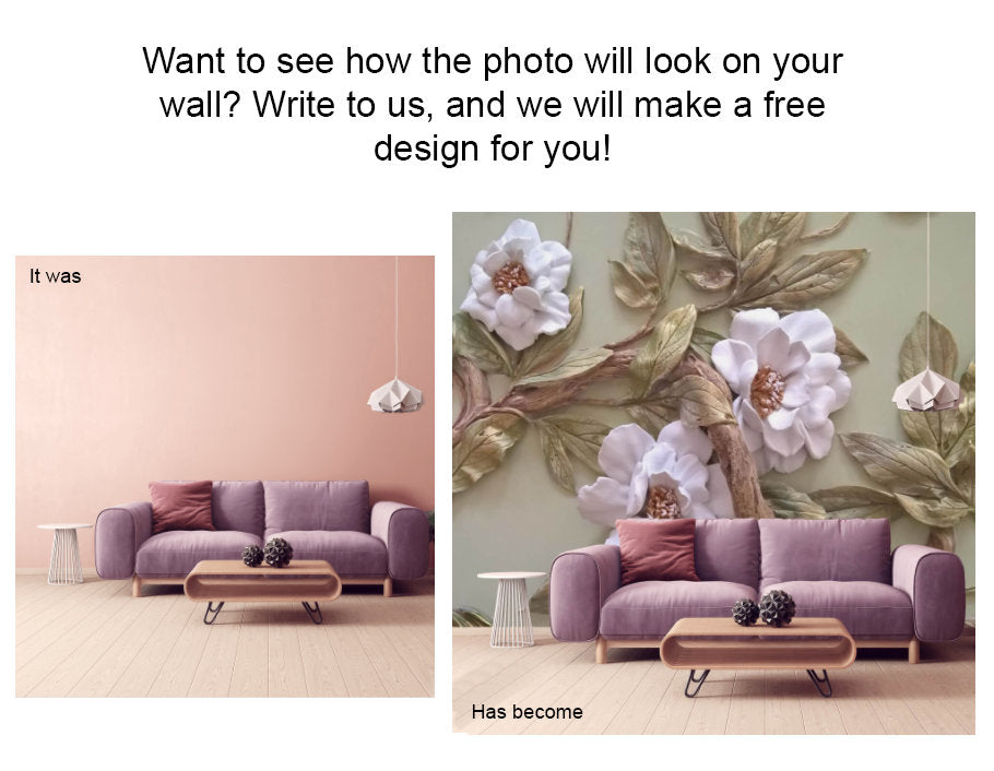 Nursery wallpaper Self adhesive mural Golden deer Home wall decor Peel and stick Giant wall mural Asian wall art Flowers wall mural prints