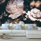 Dark floral wallpaper Floral wallpaper Peel and stick wallpaper Flowers wallpaper Peonies wall art Botanical removable wallpaper