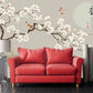 Sakura blossoms Japanese wall art Flowers wallpaper Peel&stick wallpaper Asian wall art Botanical removable wallpaper Chinoiserie wallpaper