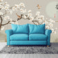 Sakura blossoms Japanese wall art Flowers wallpaper Peel&stick wallpaper Asian wall art Botanical removable wallpaper Chinoiserie wallpaper