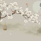 Sakura blossoms Japanese wall art Flowers wallpaper Peel&stick wallpaper Asian wall art Botanical removable wallpaper Chinoiserie wallpaper