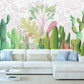 Cactus wall art Cactus print Tropical wallpaper Leaf Removable wallpaper Textured wallpaper fabric wallpaper modern wallpaper