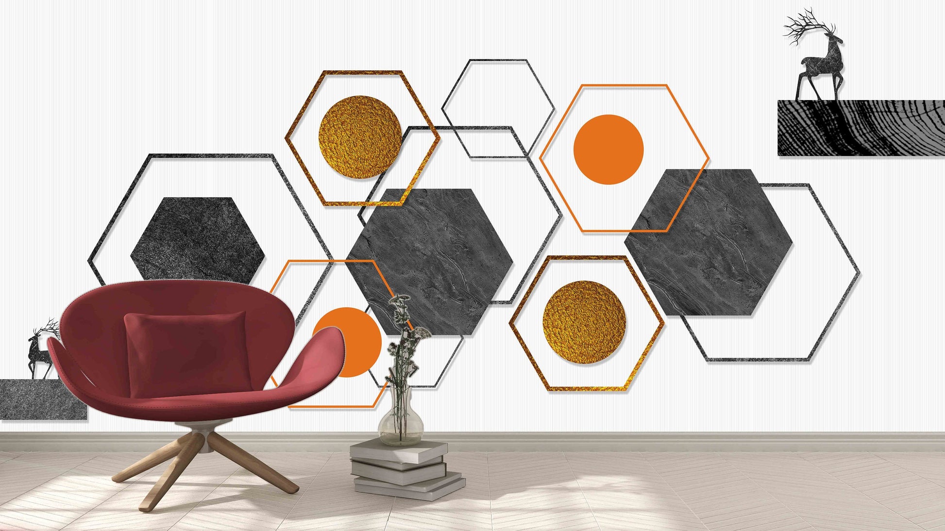 Geometric wallpaper 3d wall mural Abstract wallpaper Peel and stick wallpaper Photo wallpaper Black and white art removable wallpaper