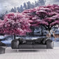 Nature wall decor Floral wallpaper Modern wallpaper Removable wallpaper Textured wallpaper fabric vinyl wallpaper art deco wallpaper