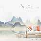 Blue Mountain wall mural prints Abstract Peel and stick removable wallpaper Minimalist wall decoration Bedroom Living room wall decor