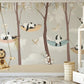Beige Panda wall sticker Nursery wallpaper Peel and stick mural Removable wallpaper Boy nursery decor wall print art vinyl wallpaper
