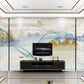 Smoky mountains wallpaper peel and stick wal mural, abstract mural, art deco wallpaper