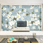 Peel and stick Home wall decor Sakura blossoms Botanical removable Japanese wall art Flowers wall mural prints Chinoiserie painted silk