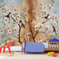 Sakura blossoms Japanese painting Chinoiserie wallpaper Botanical removable Japanese wall art Flowers wall mural prints Peel & stick