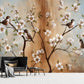 Sakura blossoms Japanese painting Chinoiserie wallpaper Botanical removable Japanese wall art Flowers wall mural prints Peel & stick