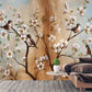 Sakura blossoms Japanese painting Chinoiserie wallpaper Botanical removable Japanese wall art Flowers wall mural prints Peel & stick