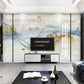 Smoky mountains wallpaper peel and stick wal mural, abstract mural, art deco wallpaper