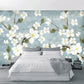 Peel and stick Home wall decor Sakura blossoms Botanical removable Japanese wall art Flowers wall mural prints Chinoiserie painted silk