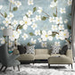 Peel and stick Home wall decor Sakura blossoms Botanical removable Japanese wall art Flowers wall mural prints Chinoiserie painted silk