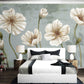 Big flower wallpaper Murals for girls vinyl wall murals prints Peel and stick Botanical removable Herb prints wall art Textured wallpaper