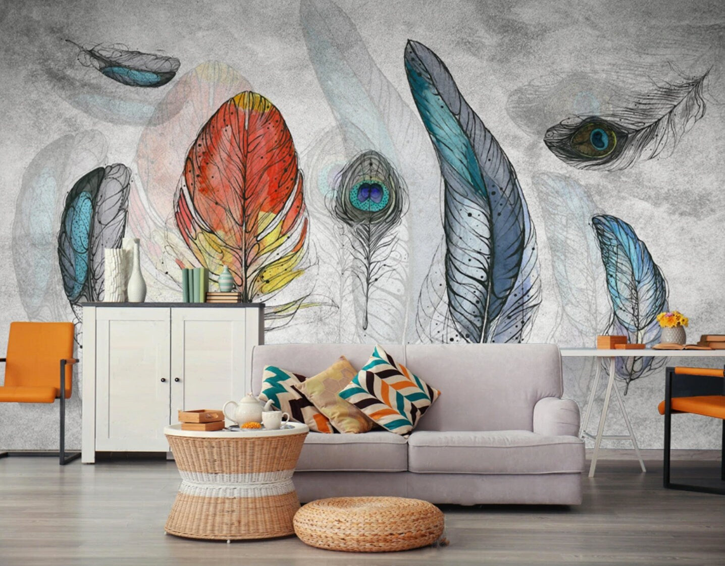 Abstract peel and stick wallpaper Removable Textured wall mural prints fabric vinyl Modern wallpaper wall sticker custom wall decoration