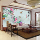 Chinoiserie wallpaper Sakura blossoms Japanese wall art Flowers wall mural prints Peel&stick wallpaper Asian wall art Botanical removable