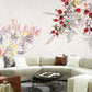 Boho Floral Wallpaper Self Adhesive Peel and Stick Removable Floral wall mural Living Room Bedroom self afhesive mural Botanical removable