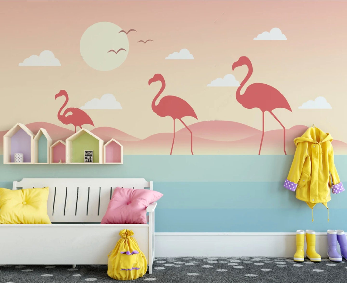 Nursery girl wallpaper Blush wallpaper Removable wallpaper Textured wallpaper nursery wallpaper vinyl wallpaper modern wallpaper wall print